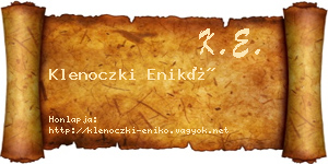 Klenoczki Enikő névjegykártya