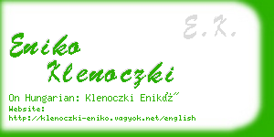 eniko klenoczki business card